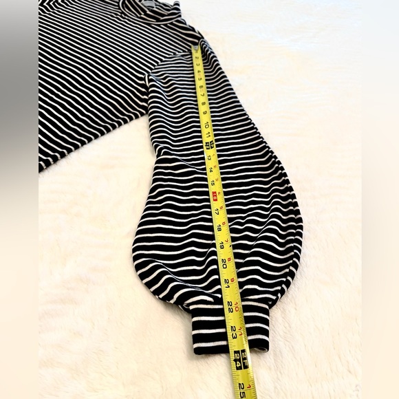 Reformation Jeans Nadine Minidress Womens Sz Large Black White Stripes - Picture 10 of 11